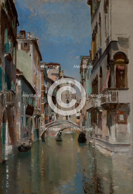Canal in Venice, San Trovaso Quarter, ca. 1885. Creator: Robert Frederick Blum.