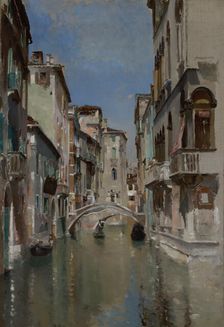Canal in Venice, San Trovaso Quarter, ca. 1885. Creator: Robert Frederick Blum