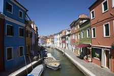 Canal on the island of Burano, Venice, Italy. Artist: Samuel Magal