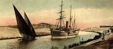 Canal of Suez - The curve of el-Guersh c1918-c1939. Creator: Unknown