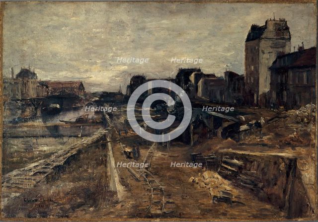 Canal Saint-Martin, 1889. Creator: Georges Chenard Huche.