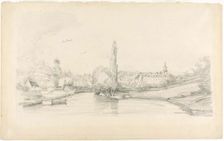 Canal Scene Near Brussels, 1870/73. Creator: Eugene Louis Boudin