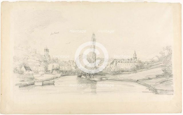 Canal Scene Near Brussels, 1870/73. Creator: Eugene Louis Boudin.