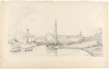 Canal Scene Near Brussels, 1870/73. Creator: Eugene Louis Boudin