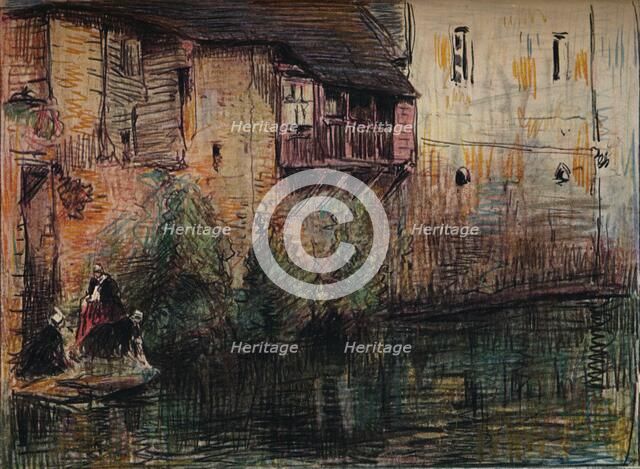 'Canal Scene, Quimperle', c1907.  Artist: William Henry Charlton.