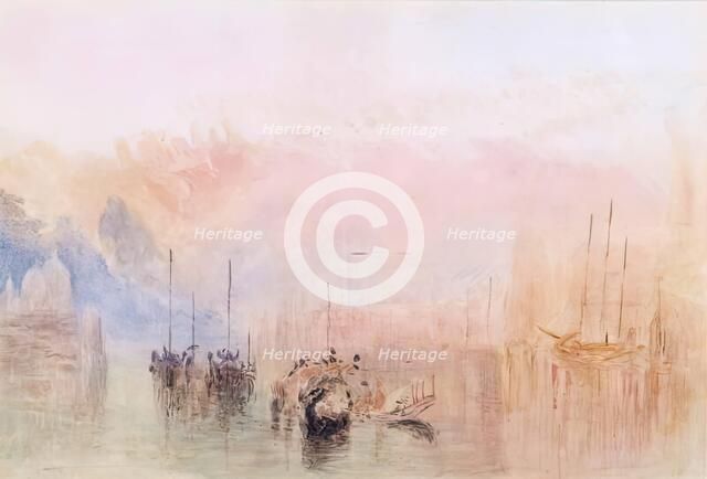 Canal Scene with Shipping, 1800-1824. Creator: Unknown.