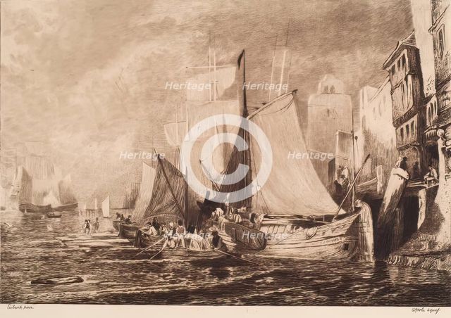 Canal Scene with Shipping,  (c1820s), c1880s. Creator: William Brassey Hole.