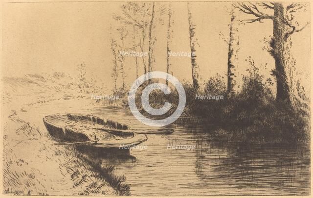 Canal Seen by Morning Light (Le canal: Effet du matin). Creator: Alphonse Legros.