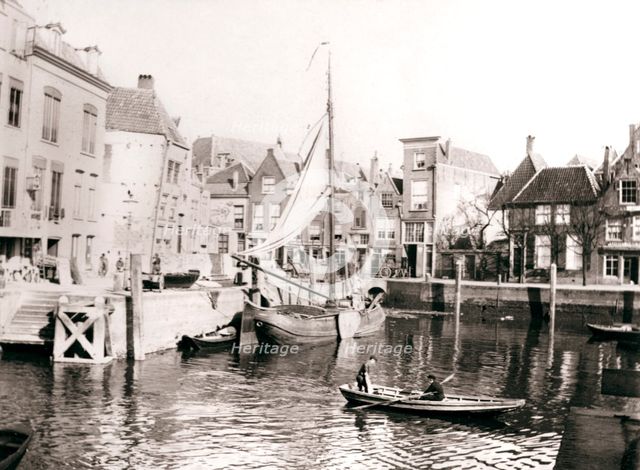 Canal yard, Dordrecht, Netherlands, 1898.Artist: James Batkin
