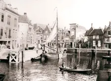 Canal yard, Dordrecht, Netherlands, 1898.Artist: James Batkin