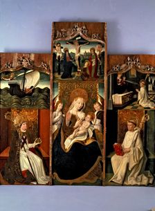 Canapost Altarpiece on 1490, dedicated to the Virgin, Saint Nicholas and Saint Bernard