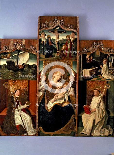  'Canapost Altarpiece', on 1490, dedicated to the Virgin, Saint Nicholas and Saint Bernard.