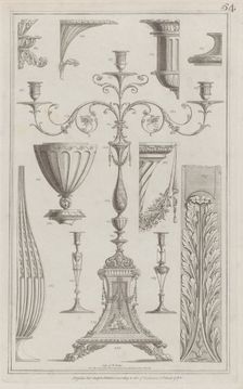 Candelabra, Vessels and Ornament, nos. 358-369 ("Designs for Various Ornaments,"..., March 20, 1792. Creator: Michelangelo Pergolesi