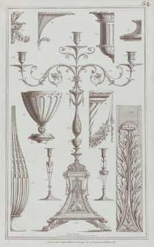 Candelabra, Vessels and Ornament, nos. 358-369 ("Designs for Various Ornaments,"..., March 20, 1785. Creator: Michelangelo Pergolesi