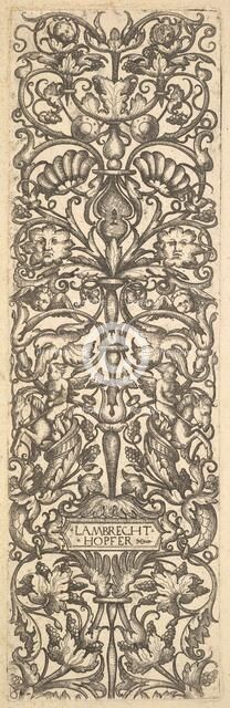 Candelabra with putti on goats at center, ca. 1525-50. Creator: Lambrecht Hopfer.