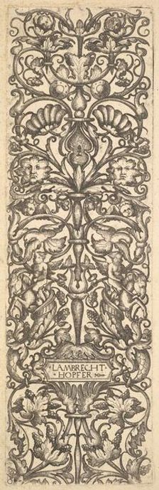 Candelabra with putti on goats at center, ca. 1525-50. Creator: Lambrecht Hopfer