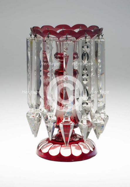 Candelabra, Bohemia, c. 1840/50. Creator: Bohemia Glass.