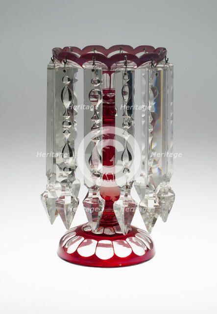 Candelabra, Bohemia, c. 1840/50. Creator: Bohemia Glass.