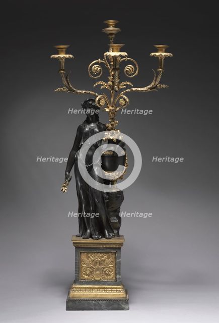 Candelabrum, c. 1780-1785. Creator: Pierre Philippe Thomire (French, 1751-1843), attributed to ; Clodion (French, 1738-1814).