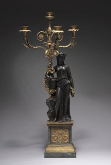 Candelabrum, c. 1780-1785. Creator: Pierre Philippe Thomire (French, 1751-1843), attributed to ; Clodion (French, 1738-1814)
