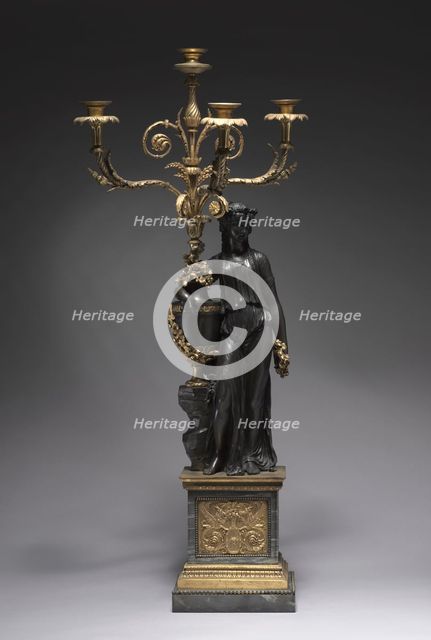 Candelabrum, c. 1780-1785. Creator: Pierre Philippe Thomire (French, 1751-1843), attributed to ; Clodion (French, 1738-1814).