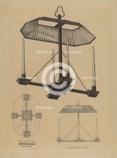 Candelabrum, c. 1937. Creator: Mildred Ford.