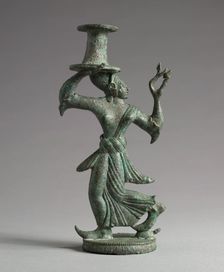 Candelabrum Stand of a Dancing Maenad, 525-500 BC. Creator: Unknown