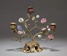 Candelabrum with Parrot (Candelabrum), c. 1750. Creator: Unknown