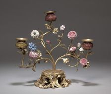 Candelabrum with Parrot (Candelabrum), c. 1750. Creator: Unknown