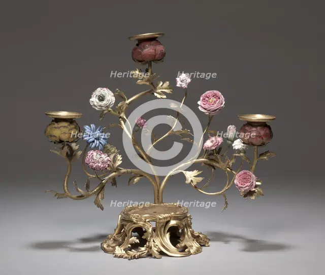 Candelabrum with Parrot (Candelabrum), c. 1750. Creator: Unknown.