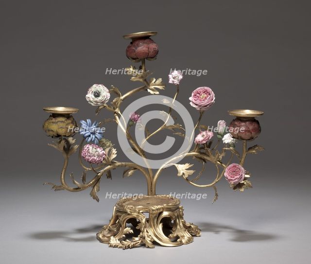 Candelabrum with Parrot (Candelabrum), c. 1750. Creator: Unknown.