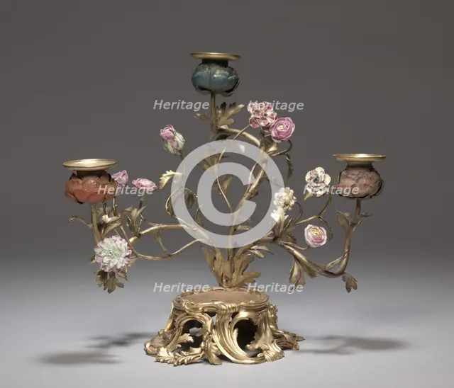 Candelabrum with Parrot (Candelabrum), c. 1750. Creator: Unknown.