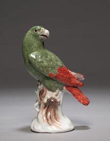 Candelabrum with Parrot (Parrot), c. 1740. Creator: Meissen Porcelain Factory (German); Johann Joachim Kändler (German, 1706-1768)