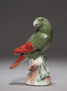 Candelabrum with Parrot (Parrot), c. 1740. Creator: Meissen Porcelain Factory (German); Johann Joachim Kändler (German, 1706-1768)