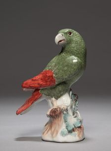 Candelabrum with Parrot (Parrot), c. 1740. Creator: Meissen Porcelain Factory (German); Johann Joachim Kändler (German, 1706-1768)