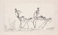 Candide, chapitre 16. Tandis que deux singes les suivaient en leur mordant les fesses, 1911