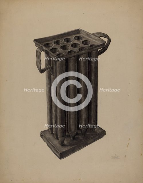 Candle Mold, 1935/1942. Creator: William Schmidt.