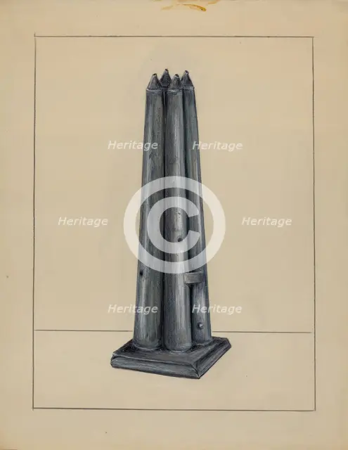 Candle Mold, c. 1936. Creator: Holger Hansen.
