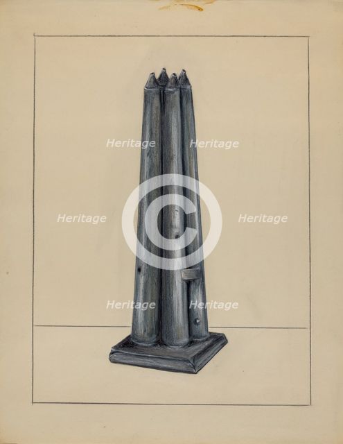 Candle Mold, c. 1936. Creator: Holger Hansen.
