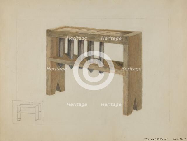 Candle Mold, c. 1936. Creator: Vincent P. Rosel.