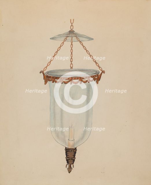 Candle Chandelier, 1935/1942. Creator: Columbus Simpson.