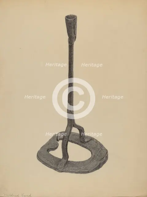 Candle Holder, c. 1938. Creator: Mildred Ford.