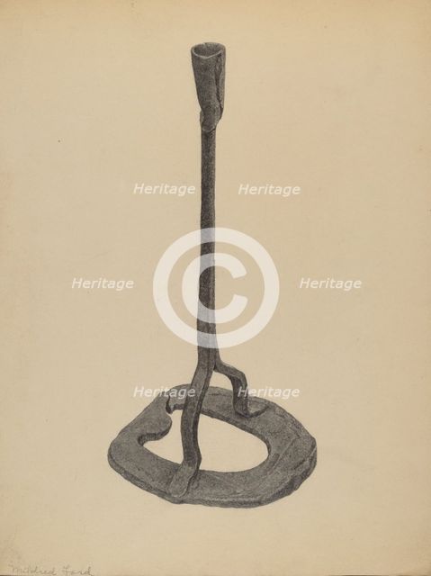 Candle Holder, c. 1938. Creator: Mildred Ford.