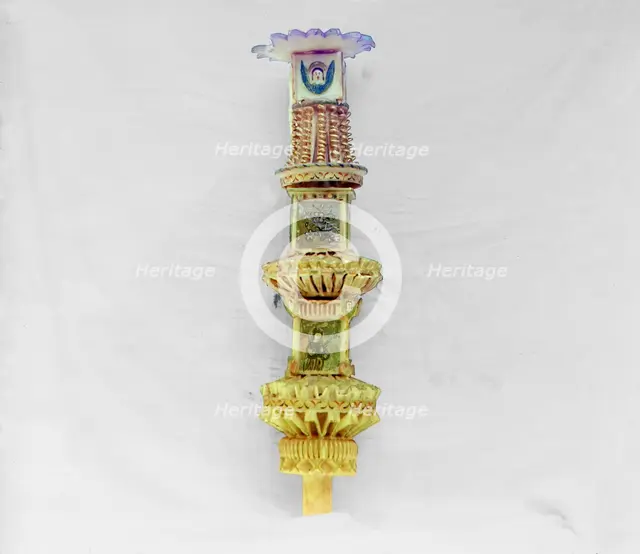 Candle - in the vestry of Ipatievsky Monastery, Kostroma, 1911. Creator: Sergey Mikhaylovich Prokudin-Gorsky.