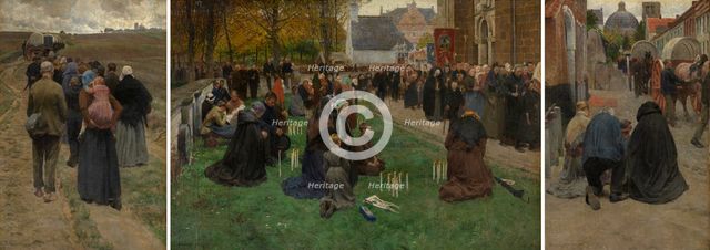 Candle procession in Scherpenheuvel, c1903-1905. Creator: Frans van Leemputten.