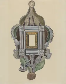 Candle Sconce with Mirror, 1935/1942. Creator: E. Boyd