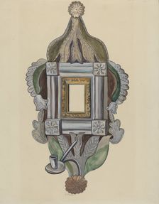 Candle Sconce with Mirror, 1935/1942. Creator: E. Boyd