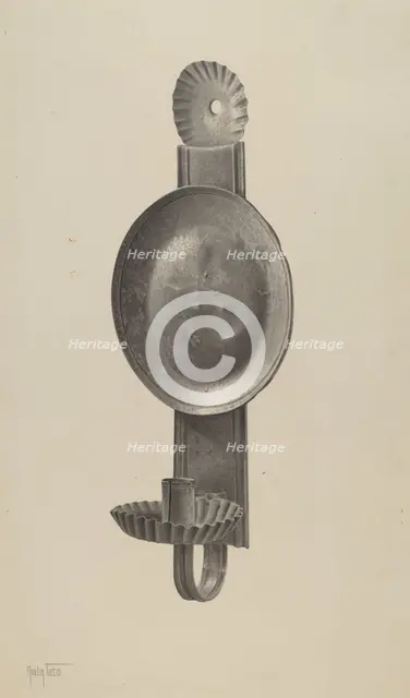 Candle Sconce, c. 1941. Creator: Amelia Tuccio.
