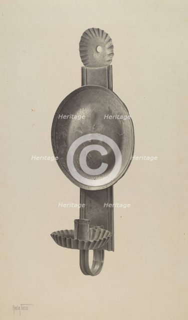 Candle Sconce, c. 1941. Creator: Amelia Tuccio.