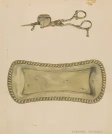 Candle Snuffer and Tray, c. 1937. Creator: Eleanor Gausser